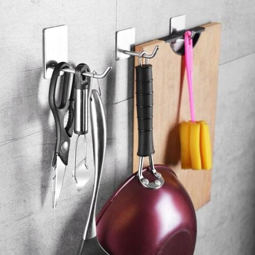 3 Sizes Stailess Steel Wall Hook Round Adhesive Clothes Towel Tooks Holder Hook Heavy Duty Waterproof Organizer Hanger