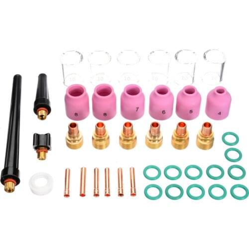 40 Pcs TIG Welding Torch Collet Gas Gun Lens Pyrex Glass Cup Kit For WP-9/20/25 Soldering Equipment Accessories