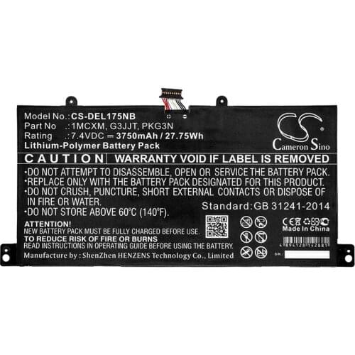 Cameron sino 3750mah battery for DELL Latitude 5175 DELL 1MCXM G3JJT PKG3N