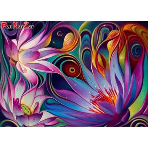 ParNarZar Diamond Painting Cross Stitch Flower Full Square CrystalDiamond Embroidery Mosaic Needlework Craft Home Decor