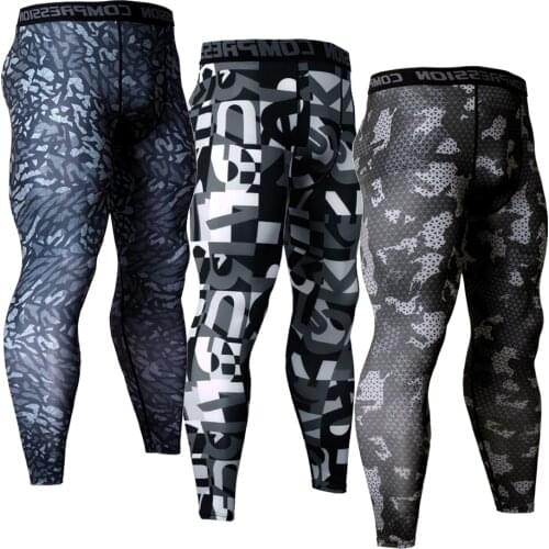 Mens Joggers Compression Trousers Fitness Quick Dry Sportswear Tracksuit Bottoms Skinny Sweatpants Black Gyms Jogger Track Pants