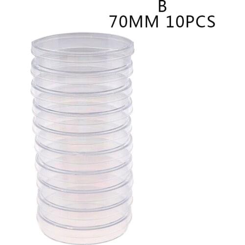 10Pcs 70mm Polystyrene Sterile Petri Dishes Bacteria Culture Dish for Laboratory Medical Biological Scientific Lab Supplies