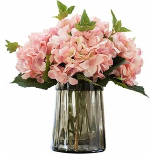 46CM Long,18CM Head/5PCS Fake Hydrangeas Decorative Silk Hydrangea Artificial Plastic Rose Flowers Branch,Wedding Bouquet,Home