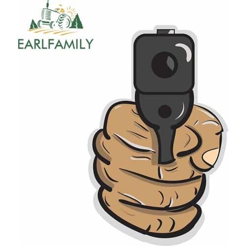 EARLFAMILY 13cm x 8.6cm for Phone Case Handgun Vinyl Car Stickers Scratch-proof DIY Windshield Creative Window Trunk VAN Decal