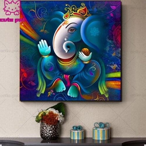 Ganesha Painting full square diamond painting pictures for embroidery round diamond mosaic paintings wall stickers decoration