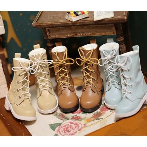 BJD doll shoes are suitable for 1/3 1/4 size fashion lace-up martens with high heels and medium boot doll accessories