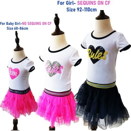 Summer Dress 2021 Cotton Baby Girl Clothes 18-24Months Tutu Dress Girl Kids Tulle Short Sleeve Heart Sequins Childrens Dresses