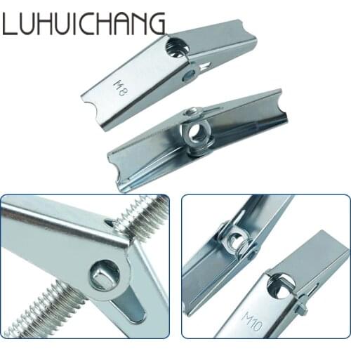 LUHUICHANG 20Pcs/Lot M4 M5 M6 M8 M10 Plasterboard hollow wall cavity wall fixing spring toggle anchor