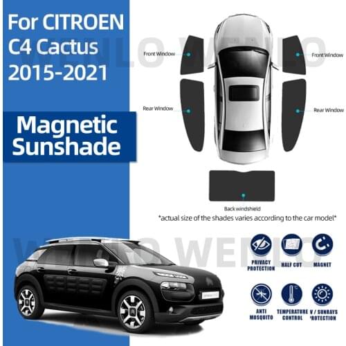 For CITROEN C4 CACTUS 2015-2021 Magnetic Curtains Foldable Cover Removable Sunshield Privacy Protection Car Net Nylon Sun Screen
