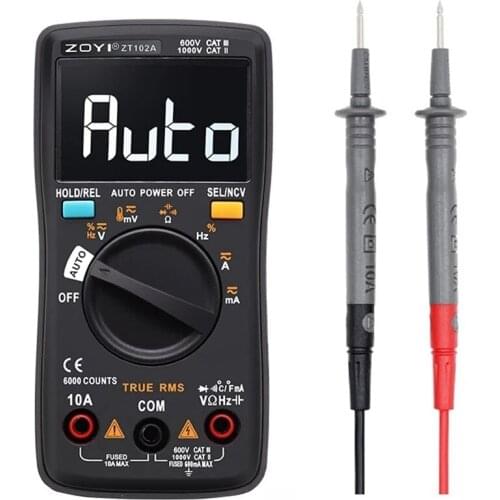 ZOYI ZT102A Digital Multimeter 6000 Counts Auto 113D Back Light AC/DC Voltmeter Transistor Tester Frequency Diode Temperature