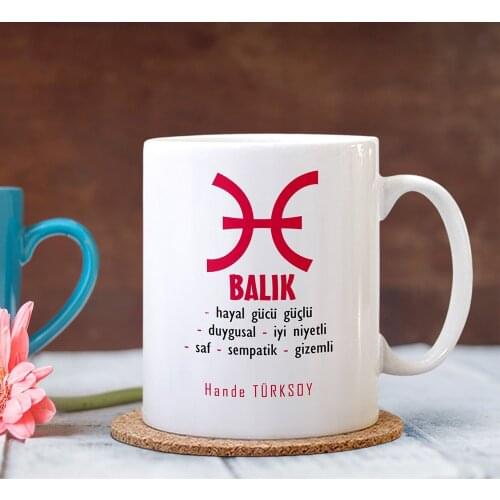 Personalized Pisces Sign White Mug Cup