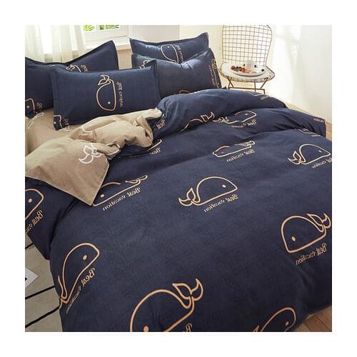 Gray Stars Bedding Set Girl Boy Kid Bed Cover Set Cartoon Duvet Cover Adult Child Bed Sheets Pillowcases Comforter Home Textile