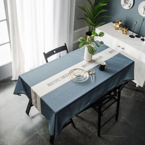 Rectangle Table Cover for Dining Wedding Party Decoration Home Textile Nordic Style Simple Waterproof Letter Print Table Cloth