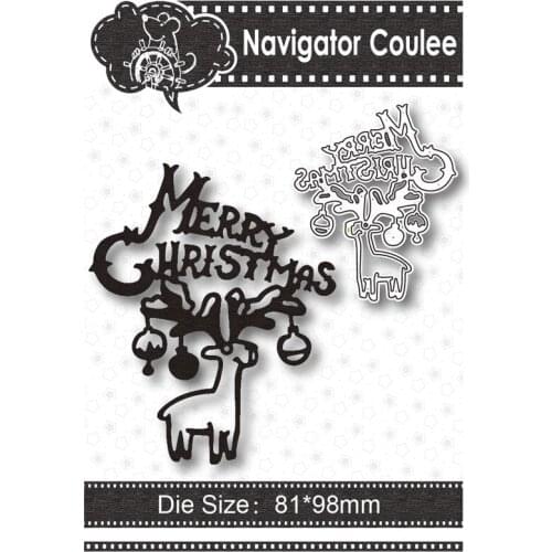 Christmas deer letter metal cutting die graffiti scrapbook crafts stamps and greeting cards decoration paper card making 2021 de