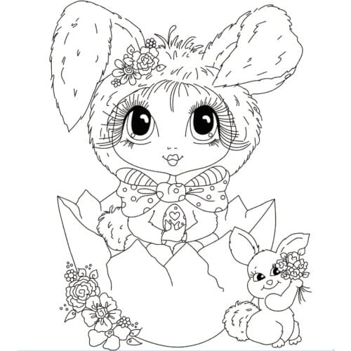 10x6 Girl wearing pink Transparent Clear Silicone Stamp Seal for DIY scrapbooking photo album Decorative clear stamp