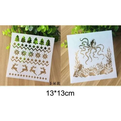Stencil Reusable Painting Christmas Deer Tree Template Stencils For Painting Wall Scrapbooking Photo Album Embossing Paper Cards