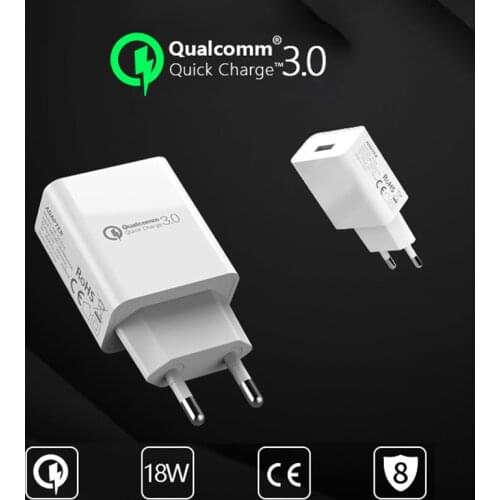 Universal 3A Quick Charge 3.0 USB Charger EU Plug Wall Mobile Phone Charger Adapter Fast Charging for iPhone Samsung Xiaomi