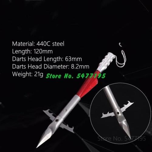 1pcs Very Sharp 440C Steel Broadheads Arrowhead Slingshot Catapult Dart Outdoor Hunting Shooting Fishing Slingshot Arrows