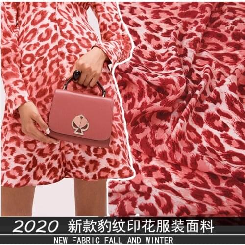 100x145cm Fashion Week Leopard Print Polyester Fabric For Wonan Summer Dress Blouse DIY Clothe fabric Sewing