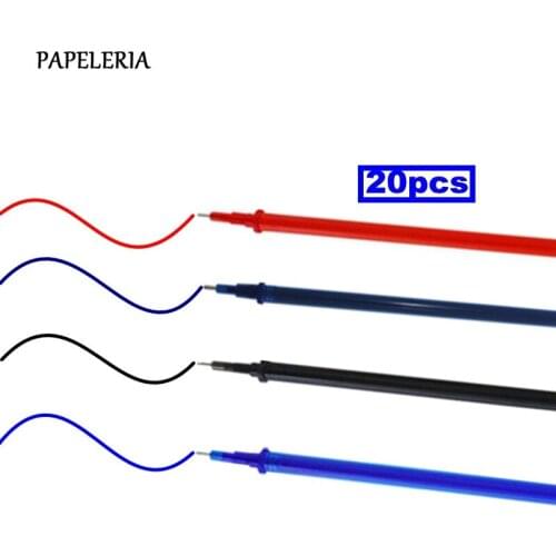 20Pcs/Set Office Gel Pen Erasable Refill Rod Magic Erasable Pen Refill 0.5mm Blue Black Ink School Stationery Writing Tool Gift