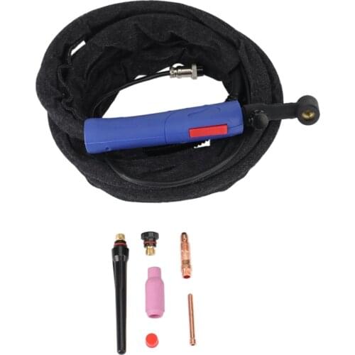 200 Amp Tig Torch Air Cooled Tig Welding Torch Flexible Head Torch Valve WP-17FV for 180A-220A TIG Welding Machine