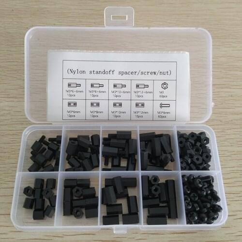 200Pcs/lot M2 M2.5 M3 Female Male Hex Nylon Standoff Spacer Column For PCB Motherboard Plastic Spacing pan Screws hex nut kits