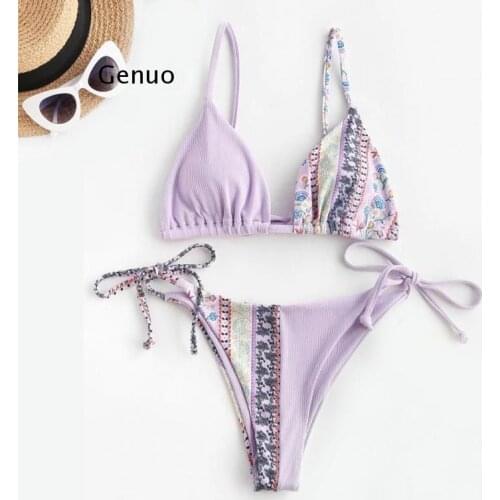2021 Thong Bikini Sexy Brazilian Bikini Snake Swimwear Lace-Up Swimming Wear Summer Push Up Swimsuit Bathing Suit