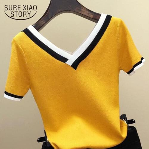 New Women Blouse And Tops Ladies Tops Chiffon Blouse Shirts Striped V Neck Embroidery Short Sleeve Female Clothes 0513 40