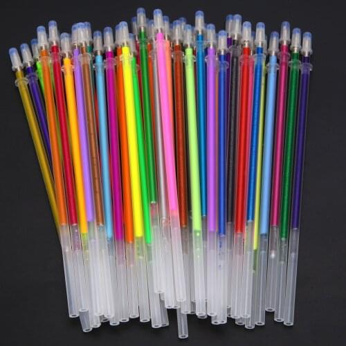 48 Colors Gel Pen Refills 0.8mm Ink Glitter Pen Refills Replacement Drawing Painting Craft Letters Marker Writing Stationery