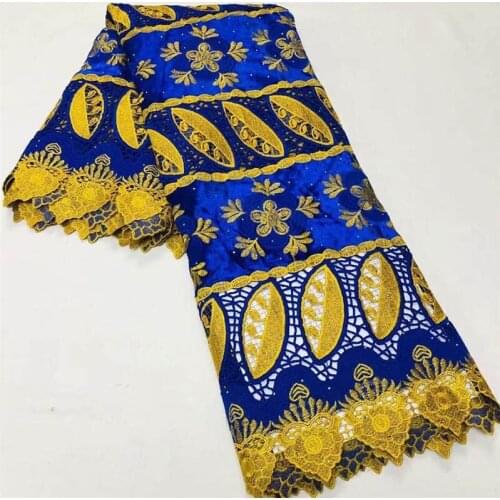 5 Yards High Quality Velvet Lace Fabric 2021 Latest African Cord Lace Embroidered Jacquard Net Fabric ! XM1165