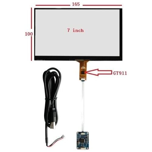 7-inch 6 pin GT911 165*100 capacitive touch screen usb control card Windows 7 8 10 free drive, free delivery