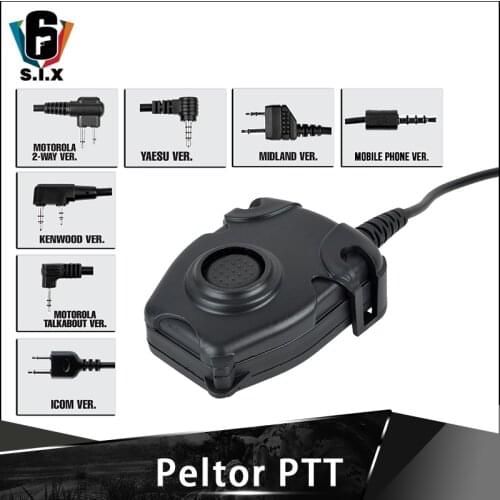 Z-TAC Tactical Peltor PTT Comtac Headset Accessoires Push Talk For Motorola Kenwod Midland Phone Radio