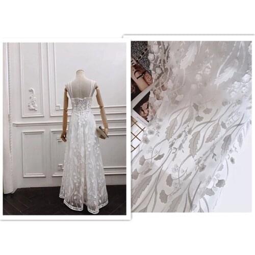 Free Shipping white color French net Lace African French Embroidery Net Lace Fabric JRB-11181 for sexy dress
