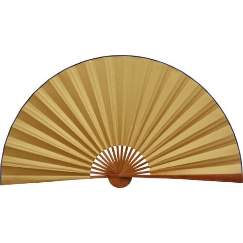 Large Folding Paper Fan Chinese Style Crafts Banboo Frame Background Decorative Fan Hanging Golden Hand Painted Fan