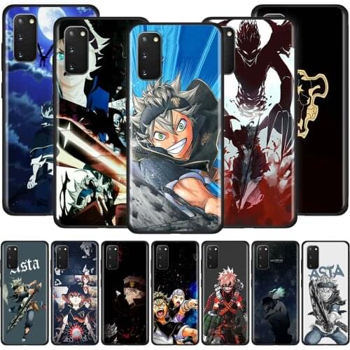 Asta Black Clover Case for Samsung Galaxy S10 S20 S10e S9 S8 Plus Note 20 Ultra 10 Lite 9 Black TPU Phone Cover Capa
