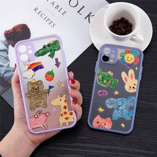 Cute Bear Cartoon Rabbit Animal Phone Case For iphone 12 Pro Max 12 Mini 11 Pro XR XS Max X 7 8 Plus Clear Soft TPU Lovely Cover