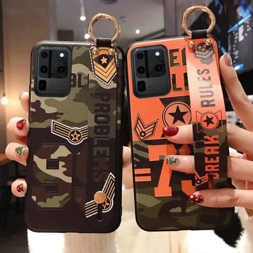 Case For Samsung Galaxy S10 S20 plus Ultra Case For Samsung A70 A30 A30s A20 A40 A10 A50s A50 A51 A71 Soft TPU Wrist Strap Cover
