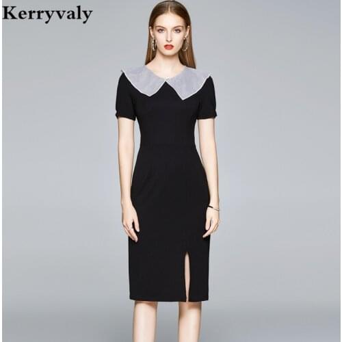 Goods Black Slim Summer Bag Hip Bodycon Dress Vestidos Mujer Verano 2021 Short Sleeve Midi Knitted Summer Dress Women K9213