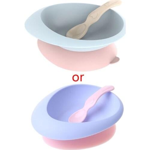 J60B Baby Feeding Plate Kids Bowl & Spoon Set BPA Free Dishes Tableware Children Baby Plate Baby Product