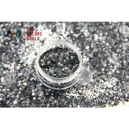 HP2104-236 Black Colors Solvent Resistant Hexagon Shape Glitter Sequins for nail art DIY decoration Halloweens decorations