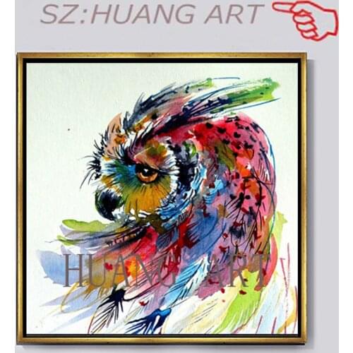 Artist Hand-painted High Quality Textured Knife E agle Oil Painting on Canvas Small Animal Baby for Living