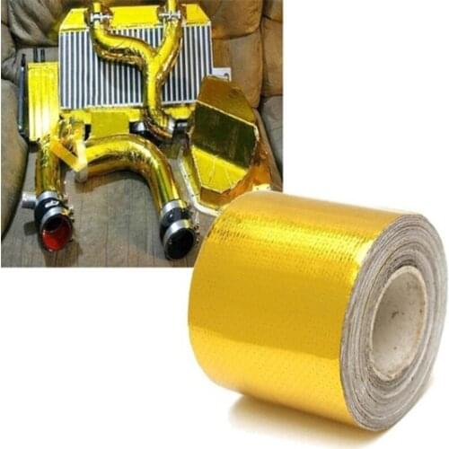 2'' 5M Thermal exhaust Tape Air Intake Heat Insulation Shield Wrap Reflective Heat Barrier Self Adhesive Engine
