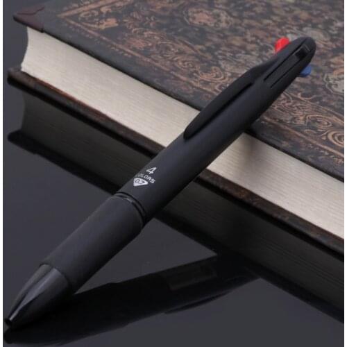 Multicolor 4 in 1 Ballpoint Pen 0.7mm Red Green Blue Refill School Office Supply Y51A