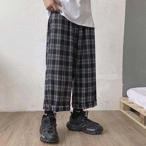 2020 Mens Lattice Printing Casual Pants Baggy Haren Pants Fashion Trend Sweatpants Male Black Color Trousers Plus Size M-2XL