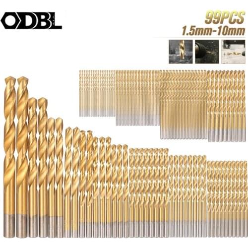 50Pcs HSS Titanium Coated Drill Bits High Speed Steel Drill Bit Set High Quality Power Drilling Tools for Wood 1/1.5/2/2.5/3mm