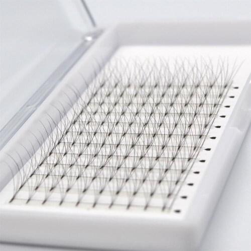 12 Lines Russian Premade Volume Fans Eyelashes Extension 4D 0.1mm Thickness Heat Bonded Eyelashes Makeup Faux Mink Lashes