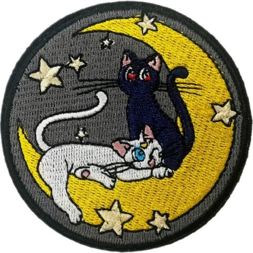 Moon Luna Cat Diana Embroidered Iron on Sew on Patches Japan Anime Cosplay for NC
