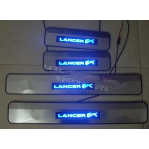 Stainless steel LED Scuff Plate / Door Sill for 2010-2015 Mitsubishi lancer EX car styling