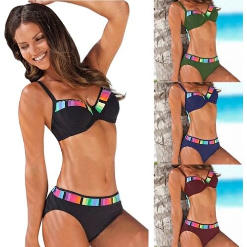 2021 New Swimsuit Women Low Waist Bikini Tanga Set Push Up Swimwear Bathing Suit Biquini Brazilian Beach Dress Maillot De Bain