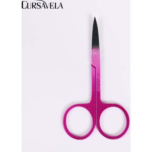 Cursavela 1Pcs Stainless Steel Eyebrow Scissor Eyelashes Nose Hair Mustaches Remove Scissor Trimmer Personal Care Beauty Tools
